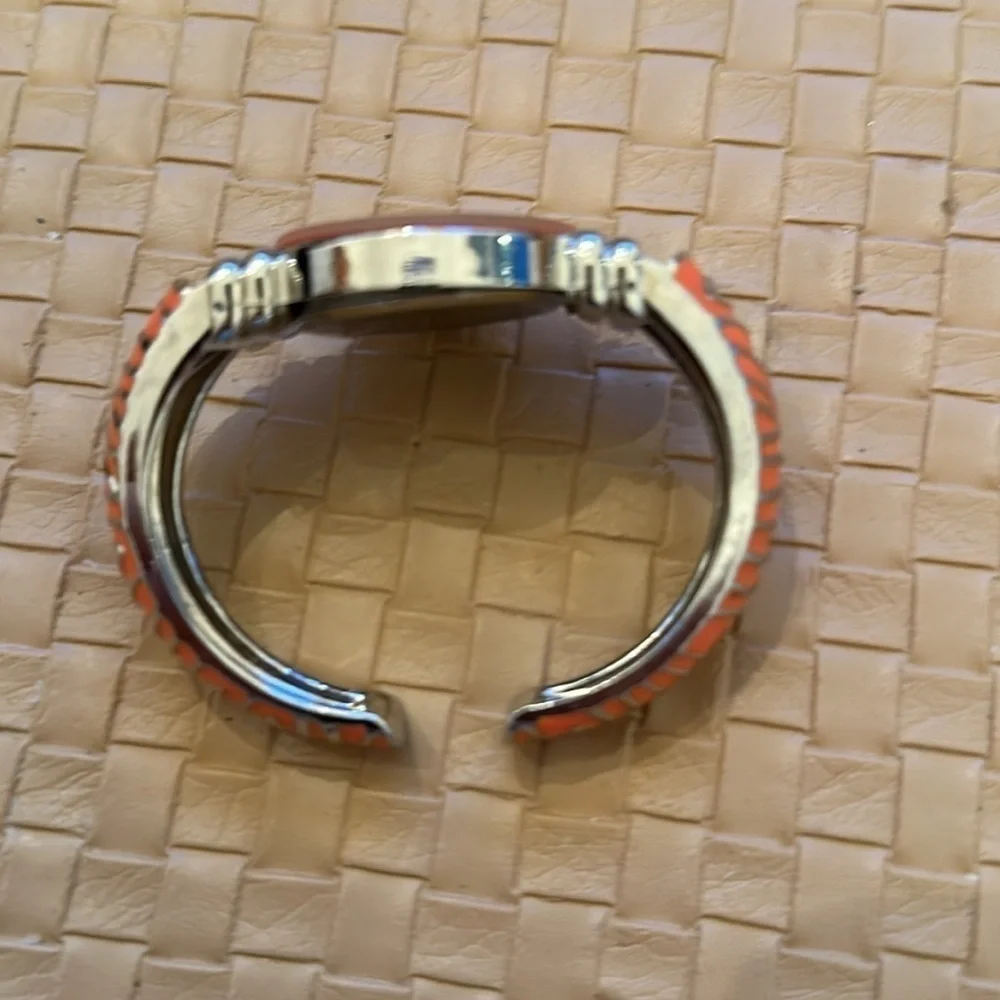 Colorful animal print quartz cuff watch